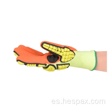 Hespax Trabajo de construcción industrial Nitrile Amarillo TPR Glove